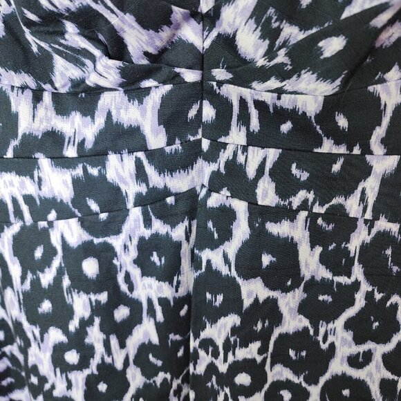 Lafayette 148 New York V Neck Fit and Flare Dress Purple Cheetah Size 16 - Picture 4 of 10